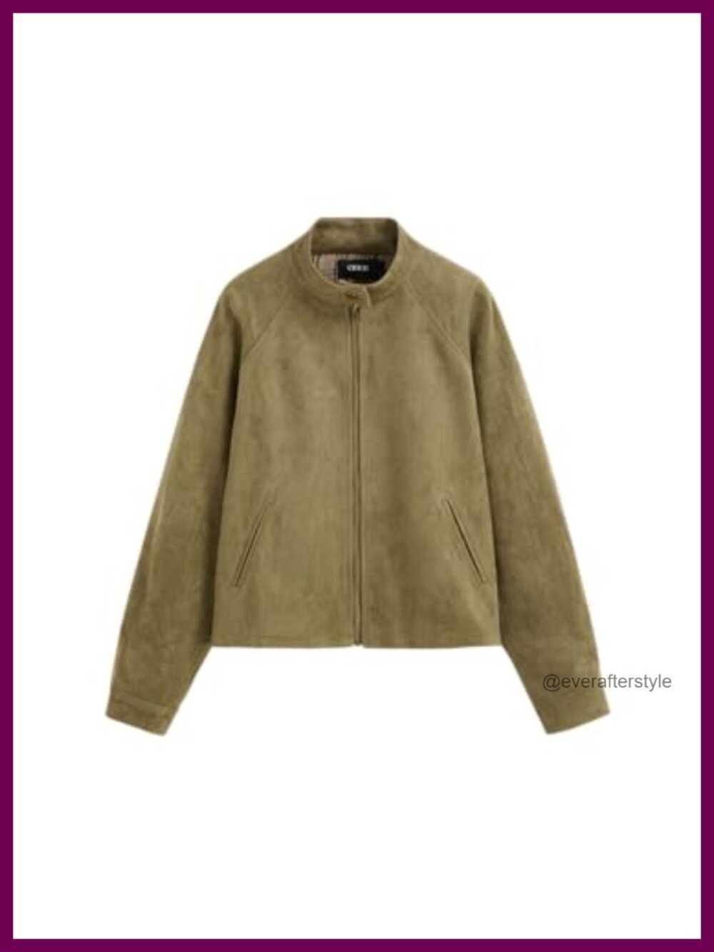 Faux Suede Cropped Bomber Jacket Zip Up Stand Collar Women's Casual